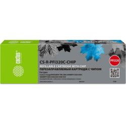 Картридж перезаправляемый струйный Cactus CS-R-PFI320C-CHIP PFI-320C голубой (260мл) для Canon imagePrograff TM-200/200MFP/205/300/300MFP/305/250/255/350/355 с чипом