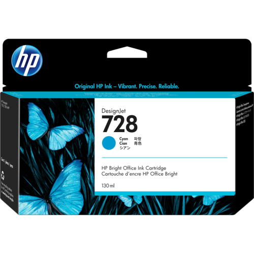 Картридж/ HP 728 130-ml Cyan DesignJet Ink Cartridge
