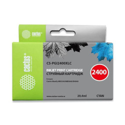 -/ Картридж струйный Cactus CS-PGI2400XLC голубой (20.4мл) для Canon MAXIFY iB4040/ МВ5040/ МВ5340