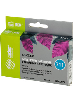 -/ Картридж струйный Cactus CS-CZ131 №711 пурпурный (26мл) для HP DJ T120/T520