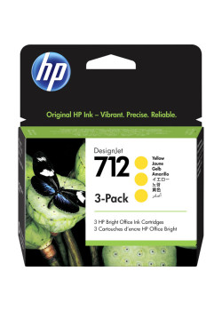 HP 712 3-Pack 29-ml Yellow DesignJet Ink Cartridge