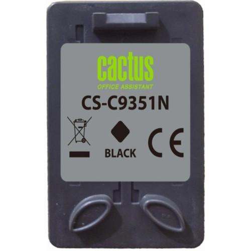 Картридж струйный Cactus CS-C9351CN черный (475стр.) (20мл) для HP D1468/D1520/D1420/D1560/D1530/D1341/D1320/D1312/D1455/D2330/D2430/D1430/D2460/D2445/D1360/D1460/D1415/D1568/D2345/D1445/D2320/D1330;OfficeJet J3635/J3625/J3608/ J3640/4315xi, FAX 1250, Des