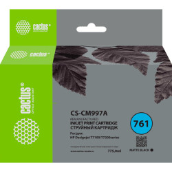 -/ Картридж струйный Cactus CS-CM997A №761 черный матовый (775мл) для HP DesignJet T7100/Т7200