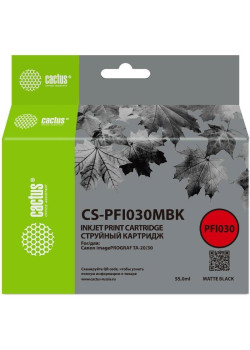 Картридж струйный Cactus CS-PFI030MBK PFI-030MBK черный матовый (55мл) для Canon imagePROGRAF TA-20/30