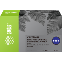 Картридж струйный/ Картридж струйный Cactus CS-EPT8651 T8651 черный (8000стр.) для Epson WF5190/5690
