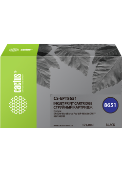 Картридж струйный/ Картридж струйный Cactus CS-EPT8651 T8651 черный (8000стр.) для Epson WF5190/5690