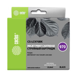 -/ Картридж струйный Cactus CS-LC970BK черный (22.6мл) для Brother DCP-135C/150C/MFC-235C/260C