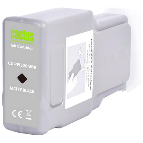 -/ Картридж струйный Cactus CS-PFI320MBK черный матовый (300мл) для Canon imagePROGRAF TM-200/TM-200 MF