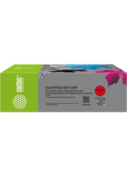 Картридж перезаправляемый струйный Cactus CS-R-PFI321SET-CHIP набор 5шт.упак. для Canon imagePROGRAF TM-250/255/350/355 с чипом