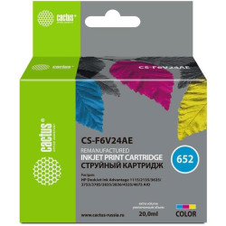 Картридж струйный Cactus CS-F6V24AE 652 многоцветный (300стр.) (200мл) для HP DeskJet Ink Advantage 1115/2135/3635 с чипом