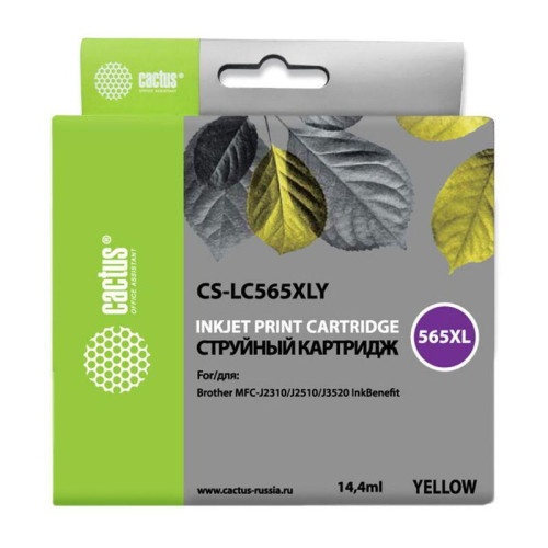 -/ Картридж струйный Cactus CS-LC565XLY желтый (14.4мл) для Brother MFC-J2510