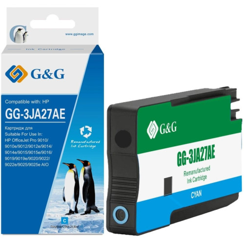 Картридж струйный G&G GG-3JA27AE 963XL голубой (25.8мл) для HP OfficeJet Pro 9010/9010e/9012/9012e/9014/9014e/9015/9015e/9016/9019/9019e/9020/9022/9022e/9025/9025e AIO