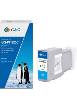 Струйный картридж G&G GG-PFI320C PFI-320C голубой, 300 мл, для Canon imagePROGRAF TM-200/200MFP/205/300/300MFP/305