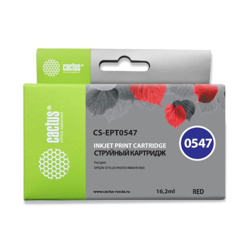-/ Картридж струйный Cactus CS-EPT0547 T0547 красный (16.2мл) для Epson Stylus Photo R800/R1800 -/ Картридж струйный Cactus CS-EPT0547 T0547 красный (16.2мл) для Epson Stylus Photo R800/R1800