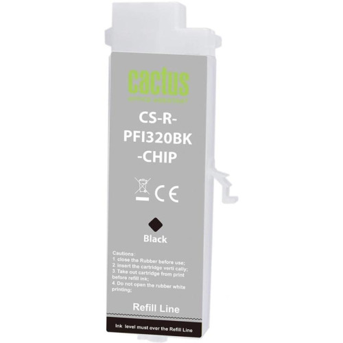 Картридж перезаправляемый струйный Cactus CS-R-PFI320BK-CHIP PFI-320BK черный (260мл) для Canon imagePROGRAF TM-200/200MFP/205/300/300MFP/305/250/255/350/355 с чипом