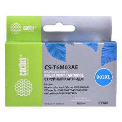 -/ Картридж струйный Cactus CS-T6M03AE №903XL(есть ограничения по прошивке) голубой (10мл) для HP OJP 6