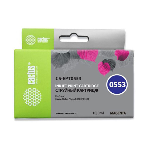 -/ Картридж струйный Cactus CS-EPT0553 T0553 пурпурный (10мл) для Epson Stylus RX520/Stylus Photo R240 -/ Картридж струйный Cactus CS-EPT0553 T0553 пурпурный (10мл) для Epson Stylus RX520/Stylus Photo R240