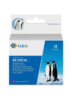 Струйный картридж G&G GG-C4912A № 82 пурпурный, 72 мл, для HP DesignJet 500/800C