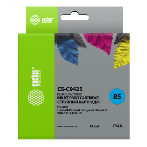 -/ Картридж струйный Cactus CS-C9425 №85 голубой (29мл) для HP DJ 30/130
