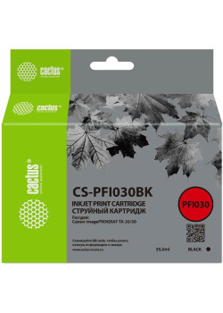 Картридж струйный Cactus CS-PFI030BK PFI-030BK черный пигментный (55мл) для Canon imagePROGRAF TA-20/30