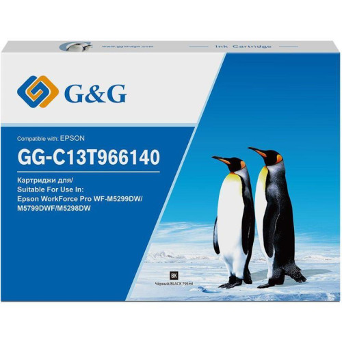 Струйный картридж G&G GG-C13T966140 T9661 черный, 40000 стр., для Epson WorkForce Pro WF-M5299DW/M5799DWF/M5298DW