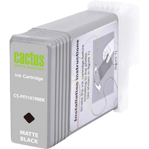 -/ Картридж струйный Cactus CS-PFI107MBK черный матовый (130мл) для Canon IP iPF670/iPF680/iPF685/iPF77 -/ Картридж струйный Cactus CS-PFI107MBK черный матовый (130мл) для Canon IP iPF670/iPF680/iPF685/iPF77