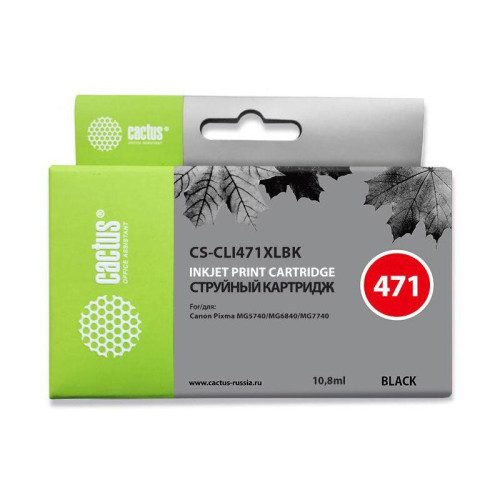 -/ Картридж струйный Cactus CS-CLI471XLBK фото черный (10.8мл) для Canon TS5040/MG5740/MG6840/MG7740