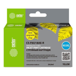 Картридж струйный Cactus CS-F6U18AE-R 953XL желтый (24мл) для HP OJ Pro 7740/8210/8218/8710/8715