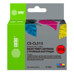 -/ Картридж струйный Cactus CS-CL513 многоцветный (15мл) для Canon Pixma MP240/MP250