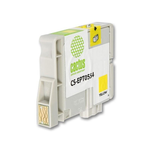 -/ Картридж струйный Cactus CS-EPT0554 T0554 желтый (16мл) для Epson Stylus RX520/Stylus Photo R240