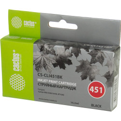 -/ Картридж струйный Cactus CS-CLI451BK черный (10.2мл) для Canon MG6340/5440/IP7240