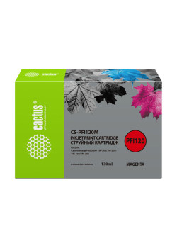 -/ Картридж струйный Cactus CS-PFI120M пурпурный (130мл) для Canon imagePROGRAF TM-200/TM-205/TM-300/TM