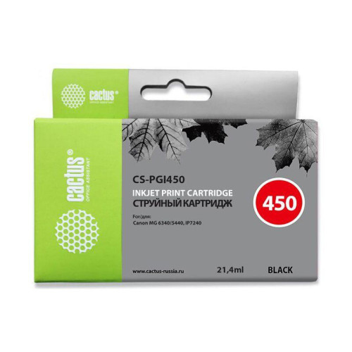 -/ Картридж струйный Cactus CS-PGI450 черный (21.4мл) для Canon MG6340/5440/IP7240