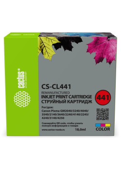 Струйный картридж Cactus CS-CL441 многоцветный, 18 мл, для Canon PIXMA MG2140/MG3140