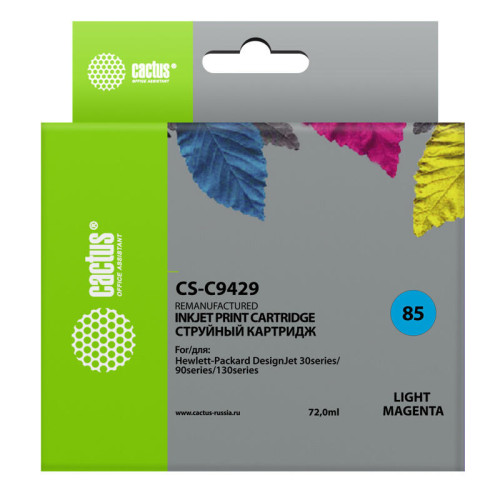 -/ Картридж струйный Cactus CS-C9429 №85 светло-пурпурный (72мл) для HP DJ 30/130