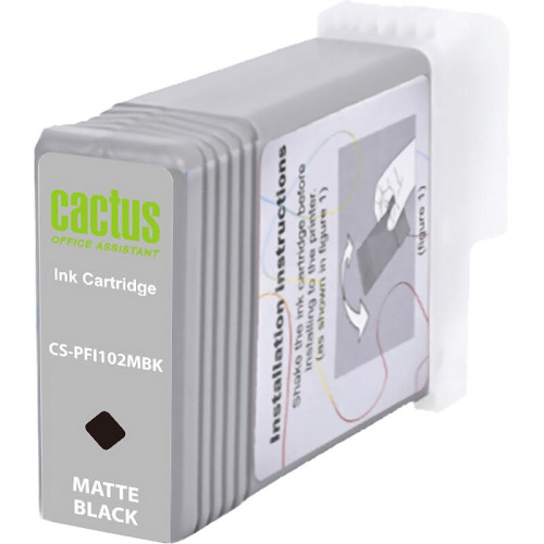 -/ Картридж струйный Cactus CS-PFI102MBK черный матовый (130мл) для Canon iPF500/iPF600/iPF700/ MFP M40 -/ Картридж струйный Cactus CS-PFI102MBK черный матовый (130мл) для Canon iPF500/iPF600/iPF700/ MFP M40