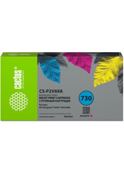 Струйный картридж Cactus 730 пурпурный, 300 мл, для HP Designjet T1600/1700/2600 (CS-P2V69A)