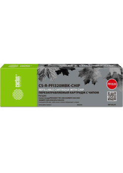 Картридж перезаправляемый струйный Cactus CS-R-PFI320MBK-CHIP PFI-320 черный матовый (260мл) для Canon imagePROGRAF TM-200/200MFP/205/300/300MFP/305/250/255/350/355 с чипом
