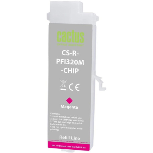 Картридж перезаправляемый струйный Cactus CS-R-PFI320M-CHIP PFI-320M пурпурный (260мл) для Canon imagePrograf TM-200/200MFP/205/300/300MFP/305 с чипом