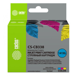 -/ Картридж струйный Cactus CS-CB338 №141XL многоцветный (18мл) для HP DJ D4263/D4363/D5360/DJ J5783/J6