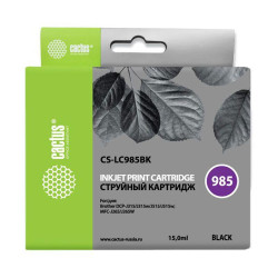 -/ Картридж струйный Cactus CS-LC985BK черный (15мл) для Brother DCPJ315W/DCPJ515W/MFCJ265W