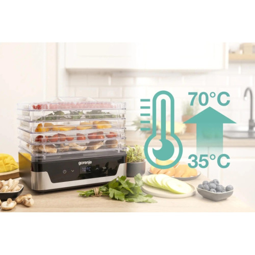 Сушка для фруктов и овощей Gorenje FDK400DE 5под. 240Вт нержавеющая сталь Сушка для фруктов и овощей Gorenje FDK400DE 5под. 240Вт нержавеющая сталь