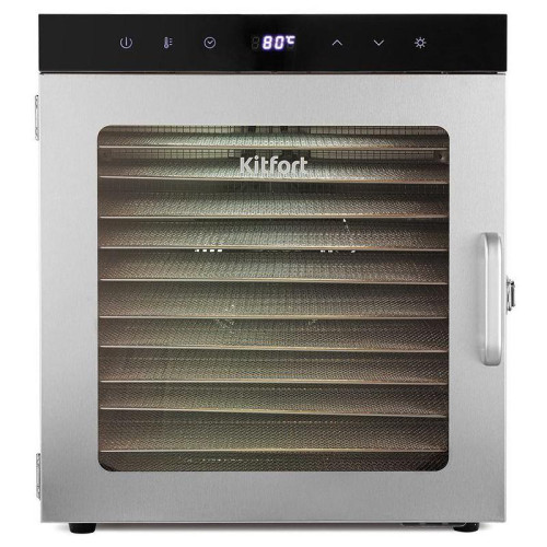 Сушка для фруктов и овощей Kitfort КТ-1951 12под. 1000Вт нержавеющая сталь