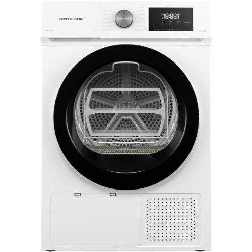 Сушильная машина Kuppersberg/ Сушильная машина Kuppersberg, High-Tech, загрузка 8 кг, 15 программ, тепловой насос, электронное кнопочное управление, корзина для сушки, блокировка от детей, энергоэффективность А++, цвет белый