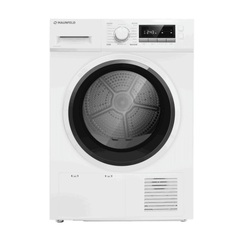 Сушильная машина MFDM168WHE Сушильная машина MAUNFELD MFDM168WHE, отдельностоящая, фронтальная, 16 режимов, максимальная загрузка 8 кг, электронное управление, сушка по влажности, защита от детей, пауза, подсветка барабана, антисмятие, датчик влажности, д