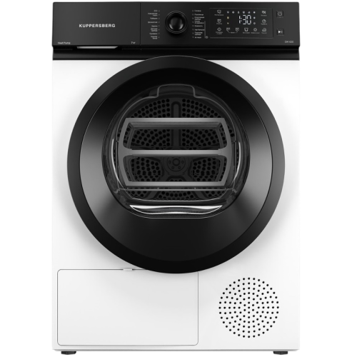 Сушильная машина Kuppersberg/ Сушильная машина Kuppersberg, High-Tech, ВхШхГ 85х59.5х53.5 см, загрузка 7 кг, 16 программ, тепловой насос, отсрочка старта, комбинированное управление, защита от сминания, энергоэффективность А++, цвет белый