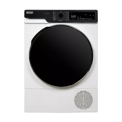 Сушильная машина Delonghi/ Сушильная машина Delonghi, глубина 52.5 см, тепловой насос, загрузка 7 кг, 15 программ, электронное управление, LED дисплей, индикация заполнения фильтра, подсветка барабана, 3 уровня сушки, отсрочка запуска, защита от сминания,
