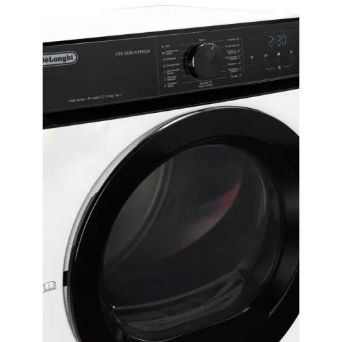 Сушильная машина Delonghi/ Сушильная машина Delonghi, глубина 59 см, тепловой насос, загрузка 8 кг, 15 программ, электронное управление, индикация заполнения фильтра, 3 уровня сушки, отсрочка запуска, энергоэффективность А++, цвет белый Сушильная машина Delonghi/ Сушильная машина Delonghi, глубина 59 см, тепловой насос, загрузка 8 кг, 15 программ, электронное управление, индикация заполнения фильтра, 3 уровня сушки, отсрочка запуска, энергоэффективность А++, цвет белый