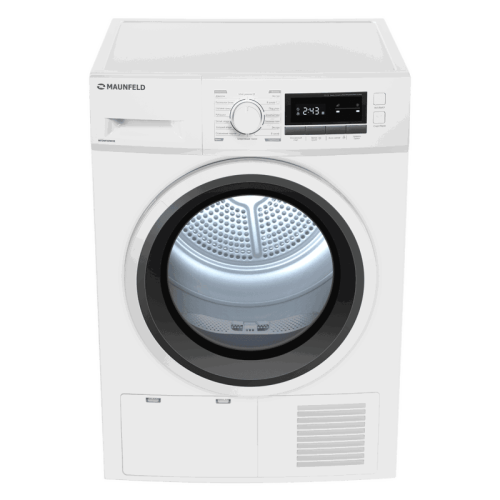 Сушильная машина MFDM168WHE Сушильная машина MAUNFELD MFDM168WHE, отдельностоящая, фронтальная, 16 режимов, максимальная загрузка 8 кг, электронное управление, сушка по влажности, защита от детей, пауза, подсветка барабана, антисмятие, датчик влажности, д