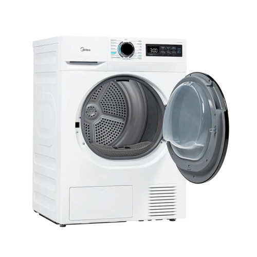 Сушильная машина MIDEA/ MDK/Сушильная машина MIDEA, тепловой насос, 15 программ, 8 кг, электронное управление, технология HealthGuard, AirFresh, подсветка барабана, энергоэффективность А+, цвет белый